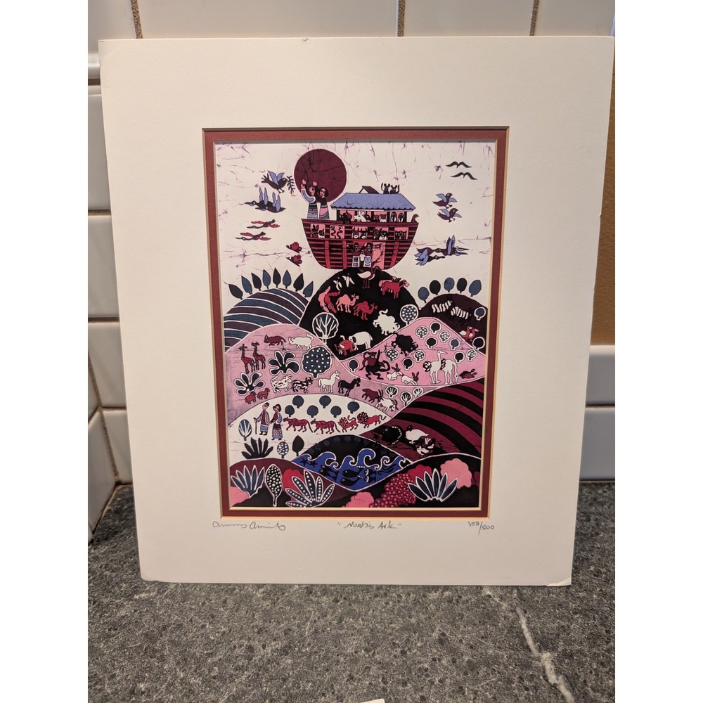 Amos Amit "Noahs Ark" Limited Edition Print 353/500 Matted Art